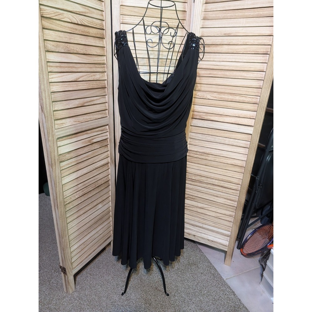 Jessica Howard Black Size 14 Cocktail Dress Embellished Straps